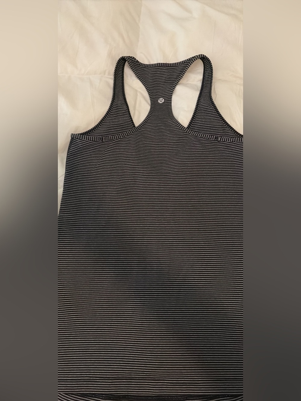 lululemon athletica Women’s Black & White Stripe Racerback Tank size 10